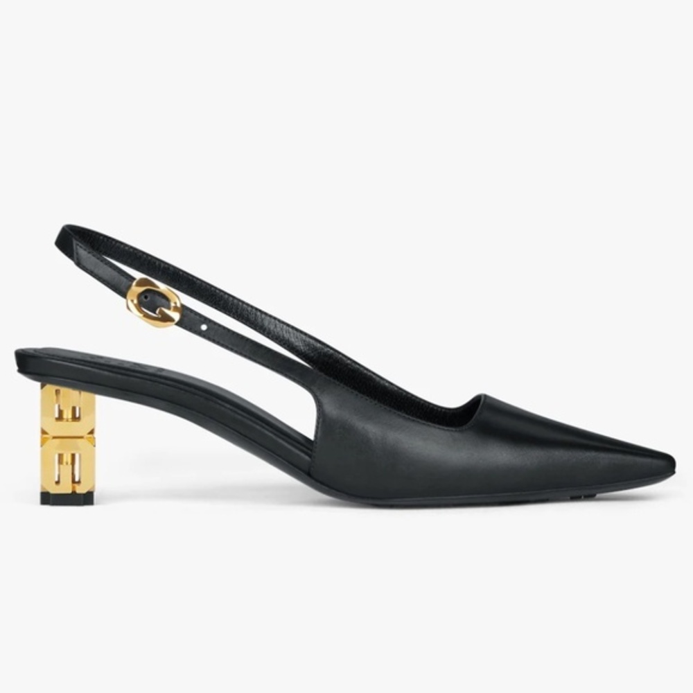 Givenchy G Cube slingback pumps in black leather